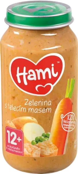 HAMI masozeleninový příkrm Zelenina s telecím masem, 12+ 250 g