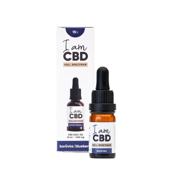 I AM CBD Full Spectrum CBD olej 15% s borůvkovou příchutí 10 ml