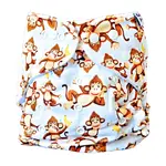 GaGa's pleny Látková plena AIO Hnědá opice minky