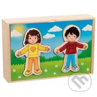 Drevené puzzle: Obleč deti - hra z kategorie Maxi dílky