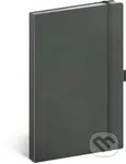 Notes Šedý - linkovaný (s gumičkou na uzavření a poutkem na tužku)