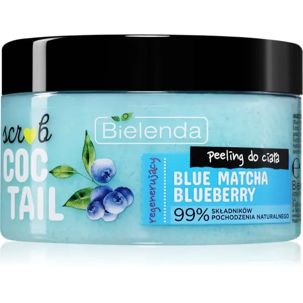 Bielenda Coctail Scrub Blue Matcha + Blueberry tělový peeling s regeneračním účinkem 350 g