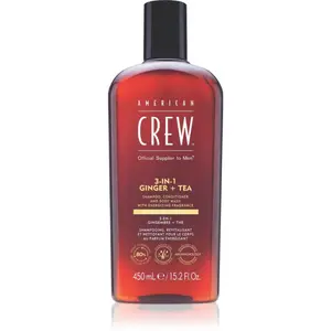 American Crew 3 in 1 Ginger + Tea 3 v 1 šampon, kondicionér a sprchový gel pro muže 450 ml
