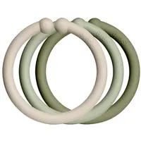 BIBS Loops závěsné kroužky Vanilla / Sage / Olive 12 ks