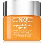 Clinique Superdefense™ SPF 40 Fatigue + 1st Signs of Age Multi Correcting Gel hydratační gel proti prvním známkám stárnutí pleti SPF 40 50 ml