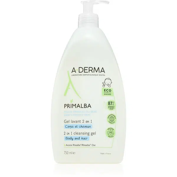 A-Derma Primalba Baby mycí gel na tělo a vlasy pro děti 750 ml