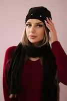 Women's set with scarf Melania K389 brown