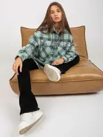 Dámska károvaná košeľa v mentolovej farbe