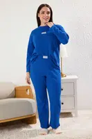 Trendyol Curve Saks Waffle Label Detailed Knitted Pajama Set