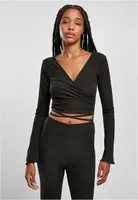 Women's Long Sleeve Cropped Rib Wrapped