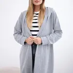 Cardigan with oversize print grey