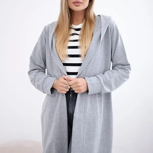 Cardigan with oversize print grey