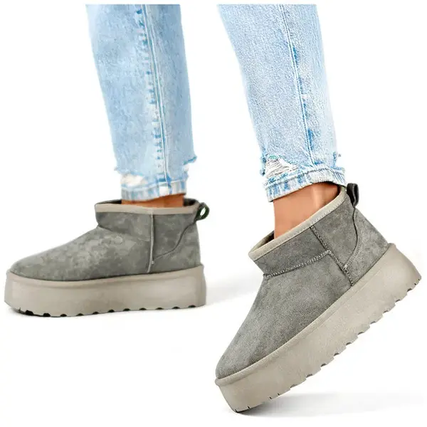 primohurt Tmavo zelené dámske snehule s hrubou podrážkou, teplé zimné dámske topánky