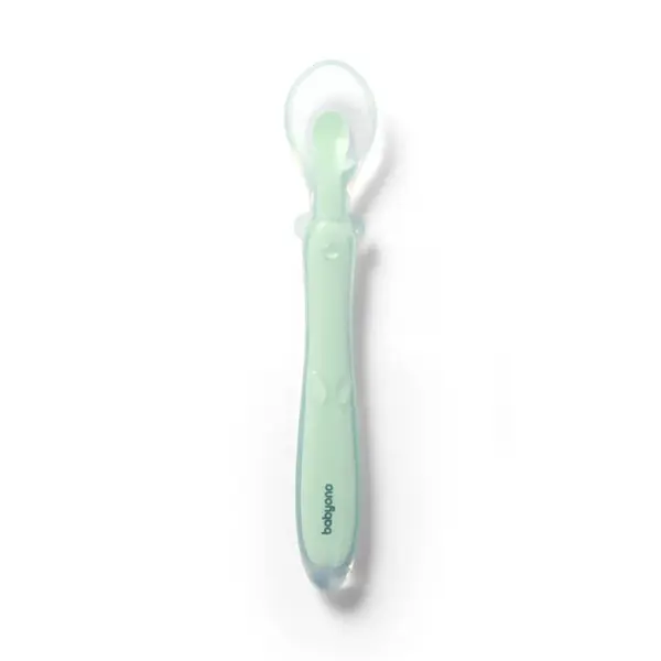 BABYONO Lžička silikonová Mint 6m+