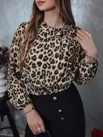 Dámská halenka oversize s leopardím vzorem