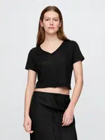 GAP Lněné crop tričko - Dámské