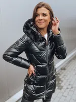 Černá dámská prošívaná zimní bunda s kapucí Dstreet