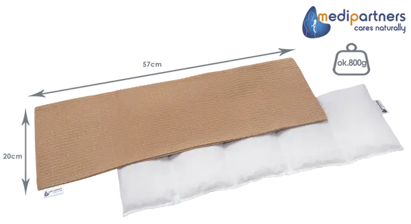 Medi Partners Thermophor with cherry seeds large 20x60 – 5 chambers Waffle – Beige