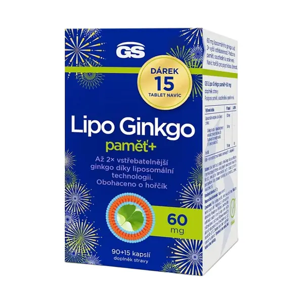 GS Lipo ginkgo paměť+ 90 + 15 kapslí NAVÍC