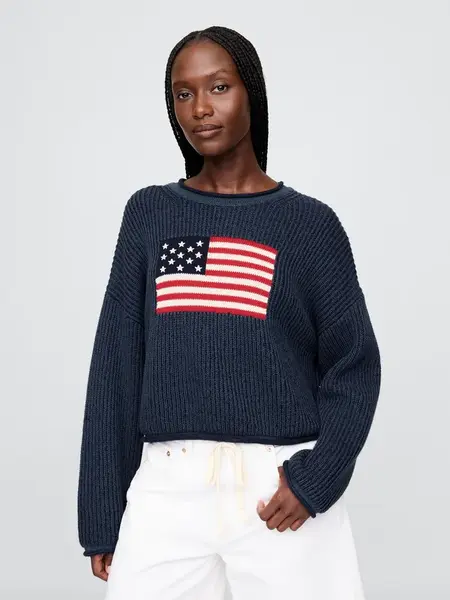 GAP Oversize crop svetr Americana - Dámské