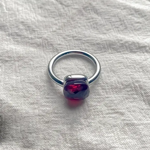 Square 304 Stainless Steel with Glass Finger Rings
