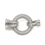 Brass Micro Pave Clear Cubic Zirconia Fold Over Clasps