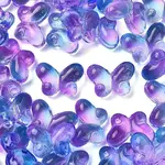 50Pcs Transparent Spray Painted Glass Beads