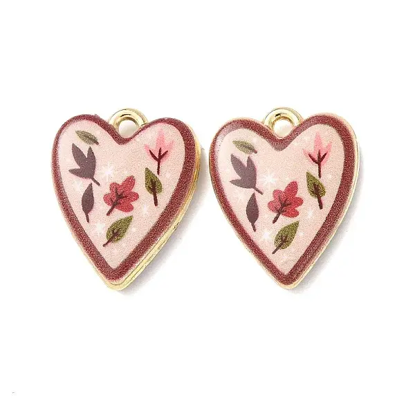 Double Face Printed Alloy Pendants
