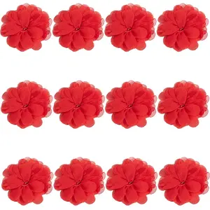 12Pcs 3D Chiffon Flower