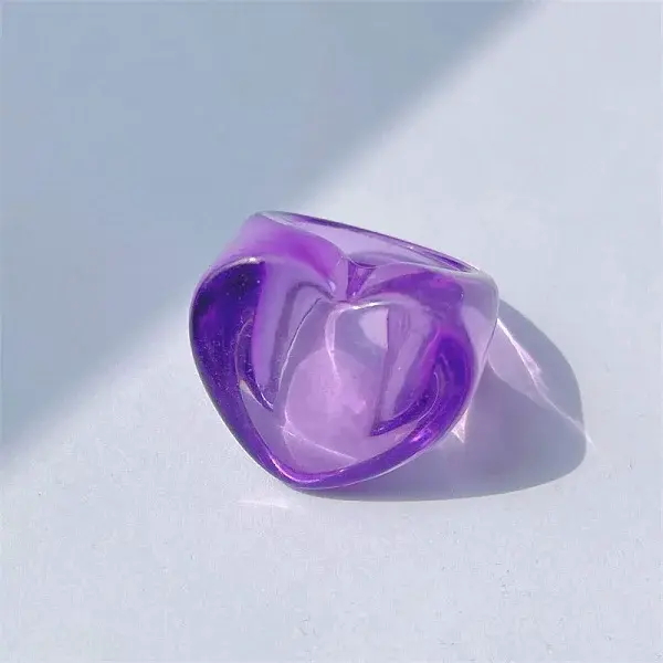 Heart Resin Finger Rings for Women