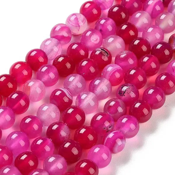 Natural Striped Agate/Banded Agate Beads Strands