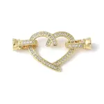 Brass Micro Pave Clear Cubic Zirconia Fold Over Clasps