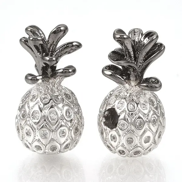 Rack Plating Brass Cubic Zirconia Beads