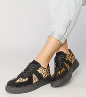 Gemre Black leopard print women's sneakers Toris