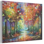 MuchoWow AKUSTICKÝ obraz Krajina - Les - Barvy - Příroda 100x70 cm