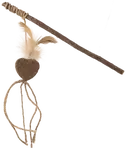 Hračka Magic Cat Natural Fun šidítko srdce s přírodními pírky a provázky 25cm