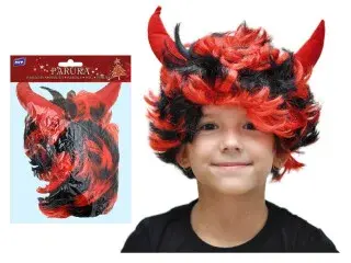 Paruka čert s rohy krátká