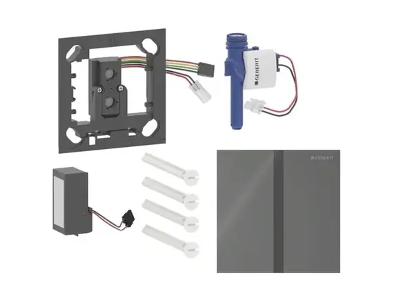 Geberit - Elektronické ovládání splachování pisoárů typ 40, síťové napájení, Bluetooth, sklo/lávová 116.227.JK.1