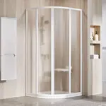 Ravak Supernova - Čtvrtkruhový sprchový kout čtyřdílný SKCP4-90, 88-90 cm, bílá/sklo Grape 3117O102ZG