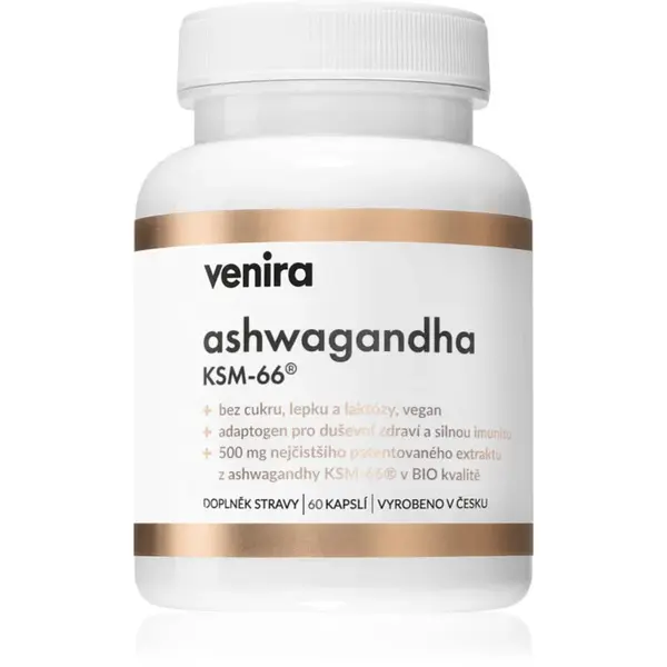 Venira Ashwagandha KSM-66 kapsle pro podporu fyzického a duševního zdraví 60 cps