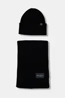 Bavlněná čepice a šála Marc O'Polo černá barva, 530502209024