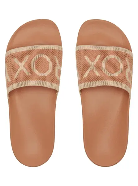 Roxy dámské pantofle Slippy Knit Wheat/Turkish Coffee | Hnědá | Velikost 8,5 US