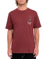 Volcom pánské tričko Lintell Classic Sst Merlot | Červená | Velikost S | 100% bavlna
