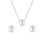 Perlová sada náhrdelníku a náušnic v bílém zlatě KLENOTA