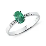 Elegantný smaragdový zlatý prsteň s diamantmi KLENOTA