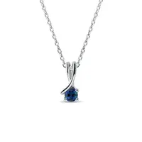 Zlatý náhrdelník s modrým zafírom KLENOTA