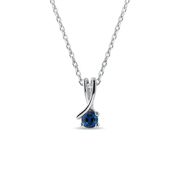 Zlatý náhrdelník s modrým zafírom KLENOTA