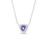 Náhrdelník z bieleho zlata s tanzanitom a briliantmi KLENOTA