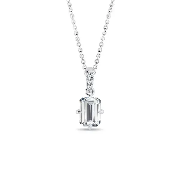 Náhrdelník z bieleho zlata s 1ct lab grown diamantom KLENOTA
