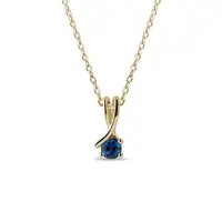 Zlatý náhrdelník stužka s modrým zafírom KLENOTA